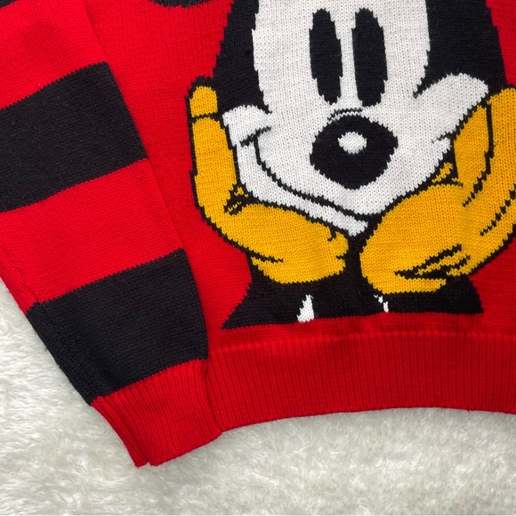 Vintage Mickey Mouse black and red stripe knit sweater - Picture 4 of 5